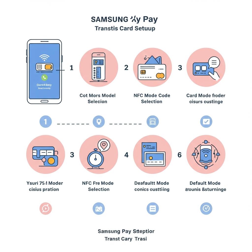 삼성페이 교통카드 설정 단계별 가이드 인포그래픽
