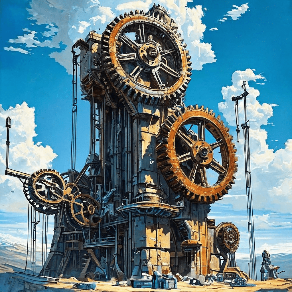 체계적 선전 기계가 '신념 체계'라고 표시된 복잡한 톱니바퀴 구조물을 해체하는 세 단계 과정을 상징적으로 묘사한 개념도 이미지입니다.