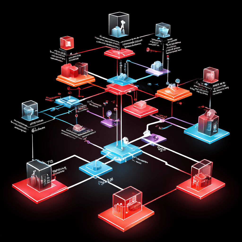 데이터 라벨에 따라 우선순위가 높은 프레젠테이션 채널을 더 크고 밝은 경로로 강조하여, 여러 채널이 하나로 수렴되는 3D 플로우차트 구조를 시각화한 다이어그램입니다.
