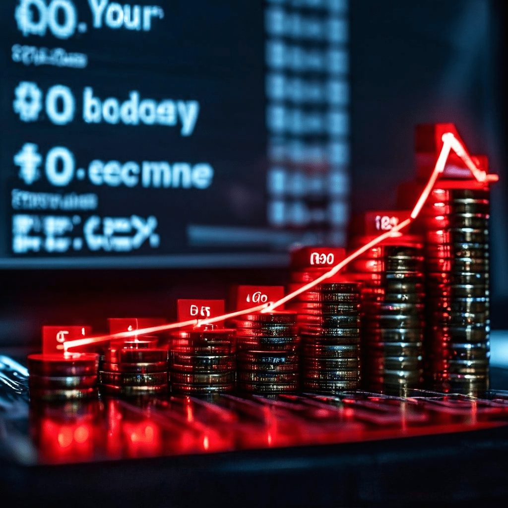 수입과 지출이 정리된 재무 데이터 프레임에서 'Hoo-Delay'로 명명된 특정 비용 항목을 빨간색 화살표가 강조하여 지출 관리의 중요성을 시각적으로 설명하는 이미지입니다.