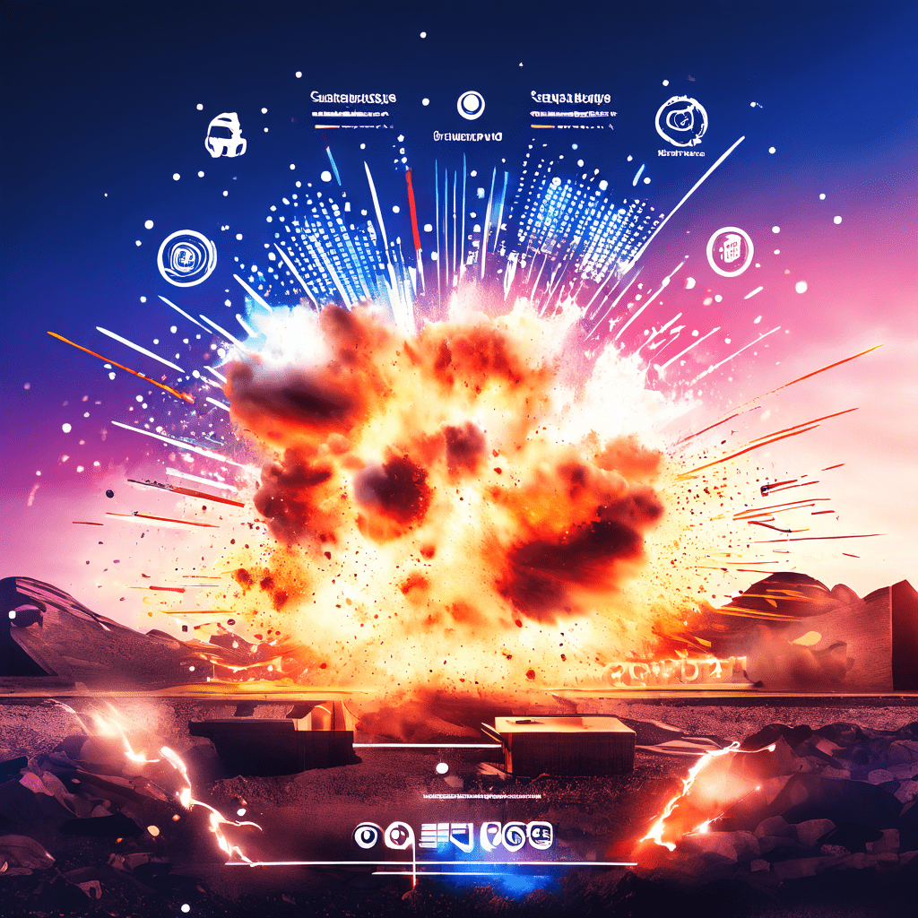 인스타그램 우승자 발표 포스트가 단순한 그래픽 위에서 데이터 스트림과 전술 아이콘이 충돌하는 디지털 전장으로 변모하는 역동적인 순간을 담은 이미지입니다.