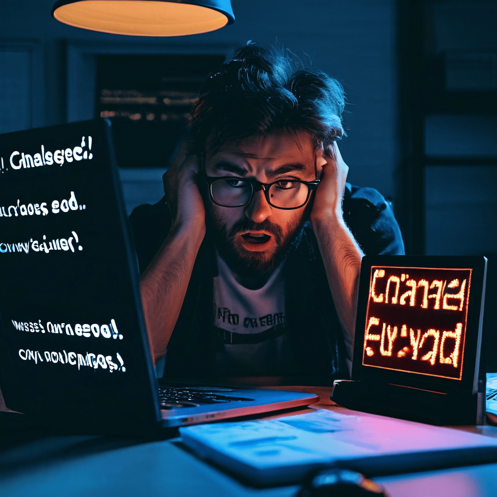 90일마다 비밀번호를 변경해야 하는 정책에 대해 컴퓨터 앞에서 당혹스러워하며 의문을 품고 있는 직장인의 모습을 담은 일러스트입니다.